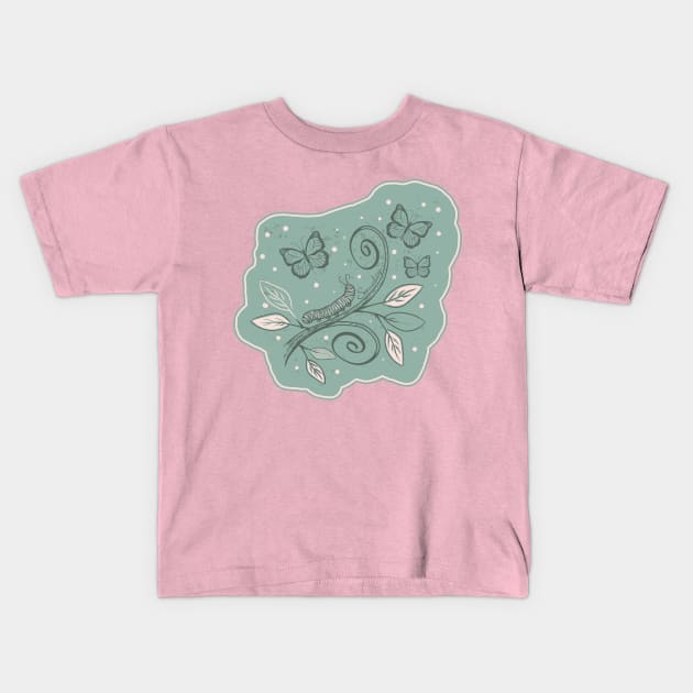 Someday... (or Dreams of a Caterpillar) Kids T-Shirt by ElephantShoe